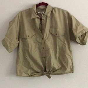 Madewell crop shirt w/floral design